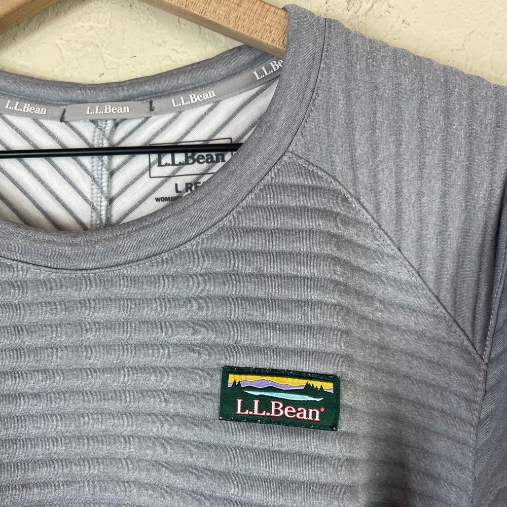 L.L. Bean Airlight Knit Pullover Top in Grey Size Large - Picture 2 of 6